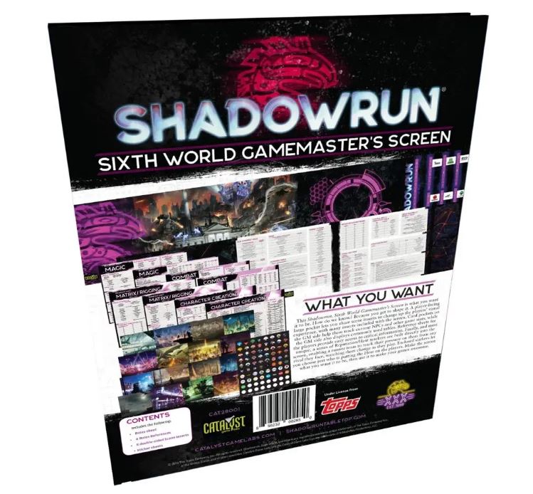 Shadowrun Sixth World Gamemasters Screen