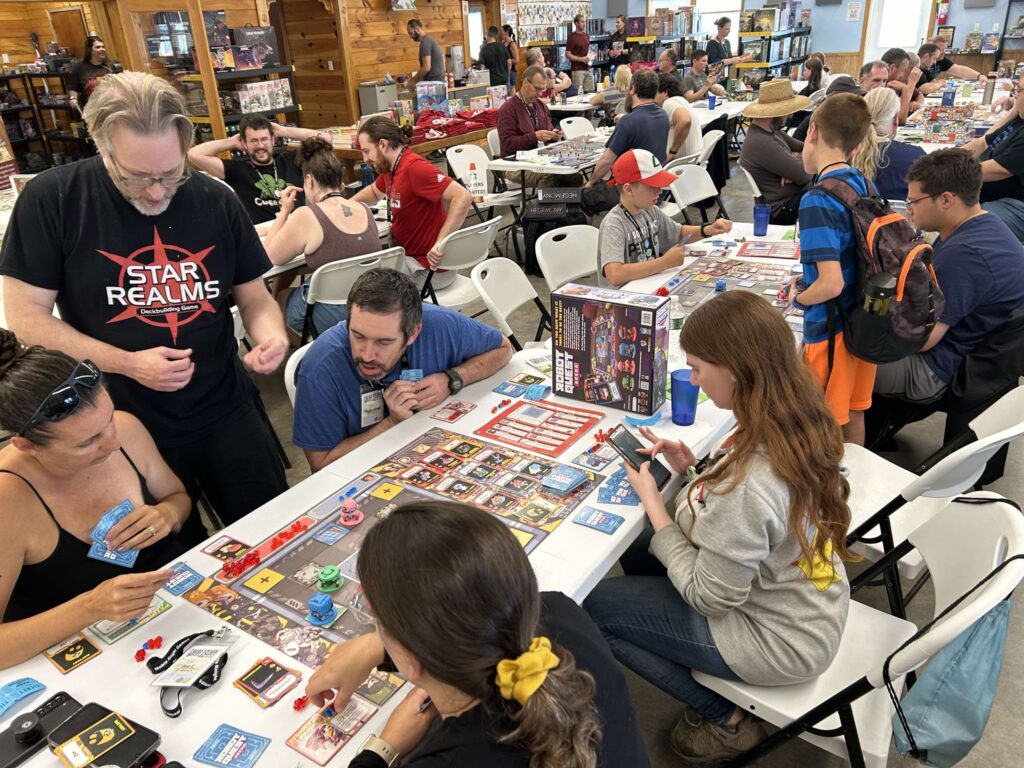 Game master leading a tabletop game at Great Escape on the Lakes
